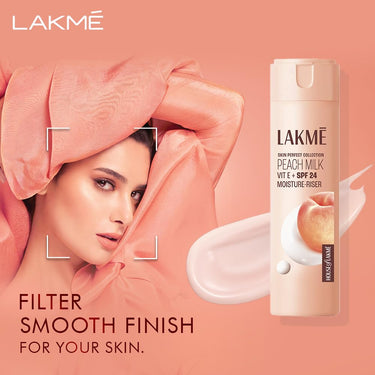 Lakmé Peach Milk Ceramide Lotion Moisturizer with SPF 24 & Hyaluronic for Intense Moisturizing & Skin Protection from UVA/B Rays|With Skin Conditioner| For Dry Skin, Normal Skin & Sensitive Skin 120ml